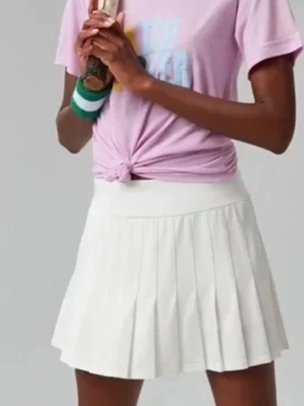 Tuckernuck White & Fresh Buds Pleated Skirt Tennis Golf Pickleball Medium
